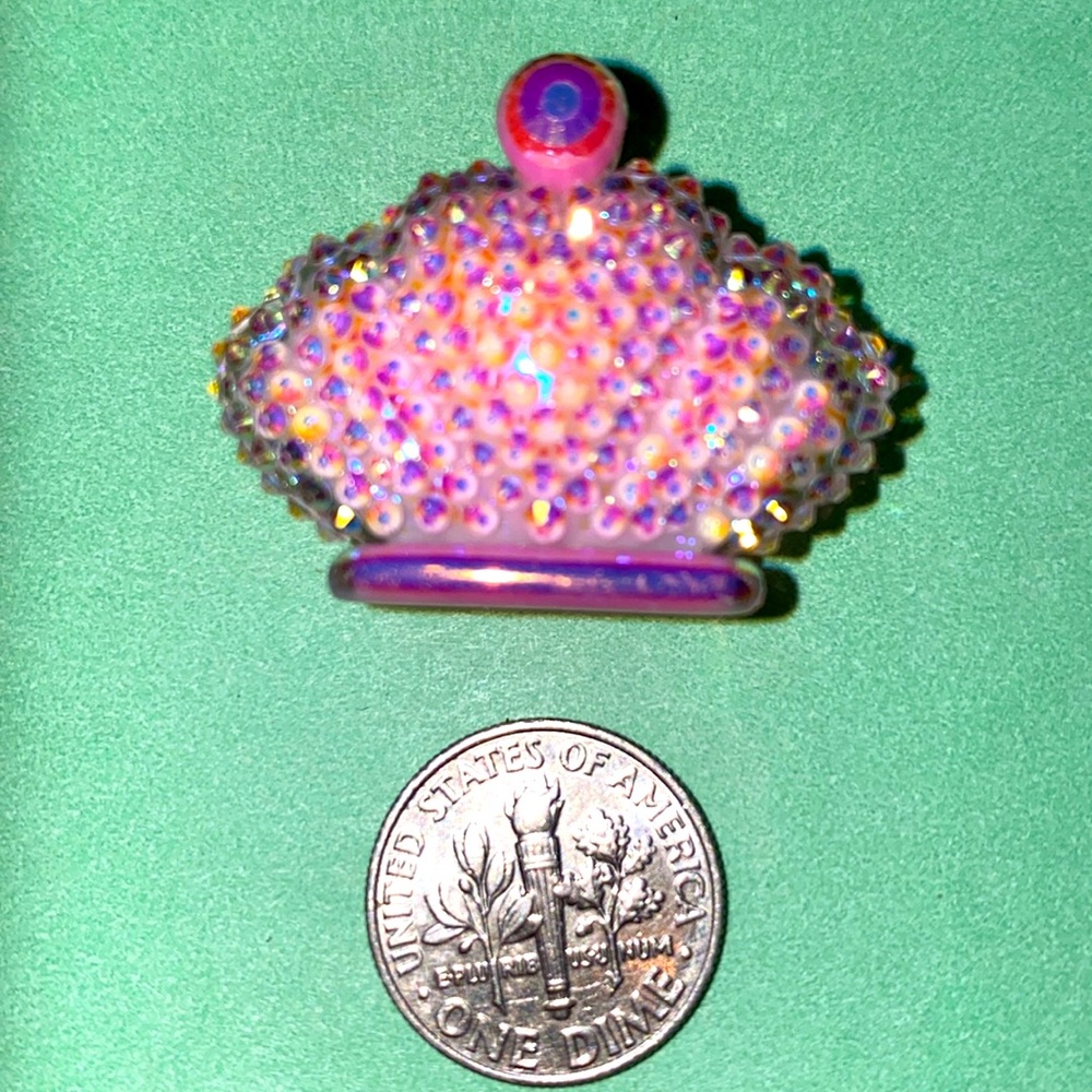 (10 for $15) Pink Sparkly Crown Acrylic Croc Shoes Charms